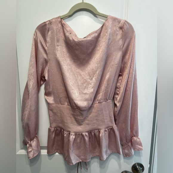 Eight Paris Pink Long Sleeve Blouse Size Medium - Picture 5 of 12